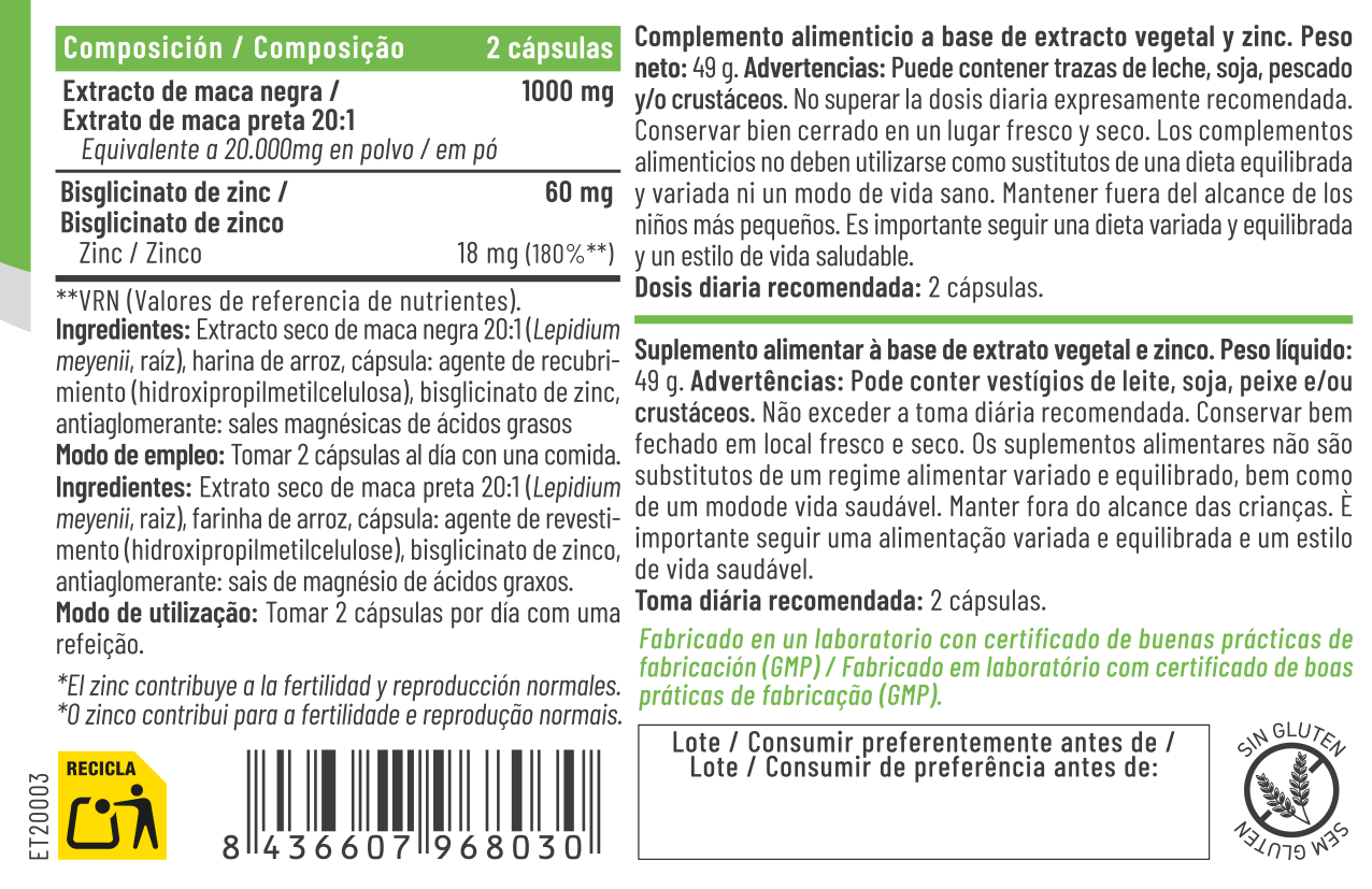Maca Negra + Zinc - Imagen 2
