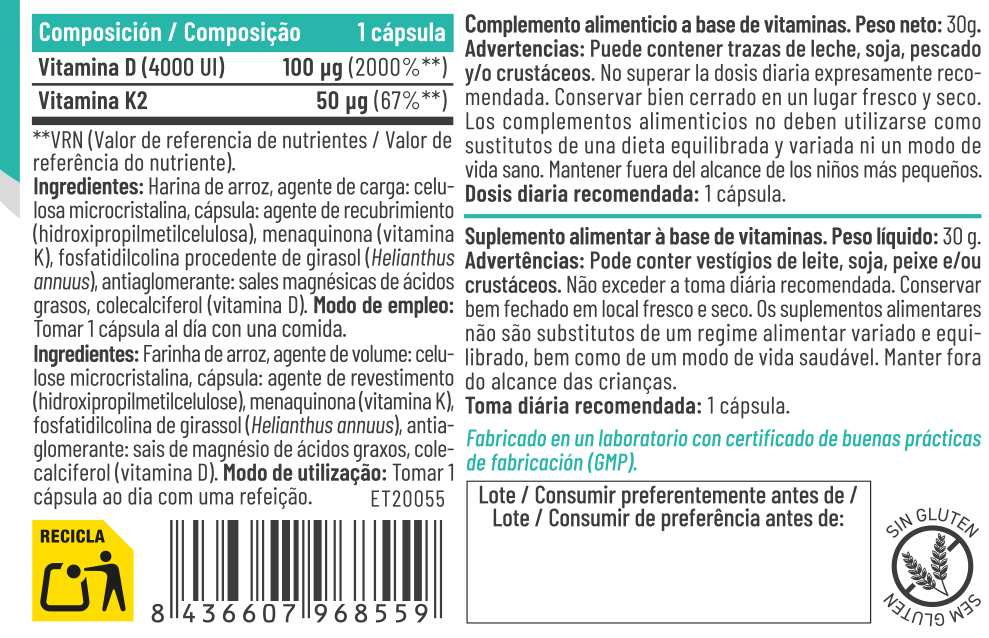 Vitamina D3 + K2 - Imagen 2
